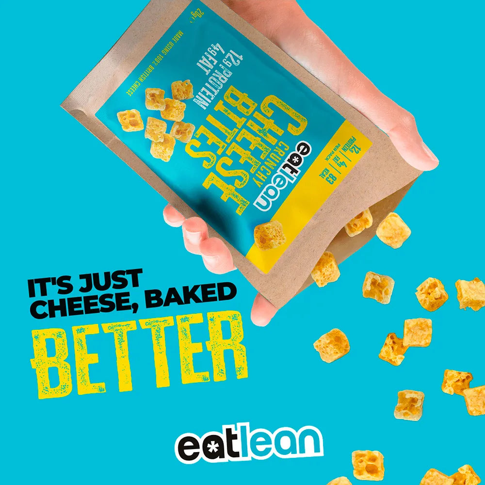 Eat Lean Cheese Bites 20g - High Protein Low Calorie Snack for Keto & Weight Loss | Perfect for Office, Gym & On-the-Go