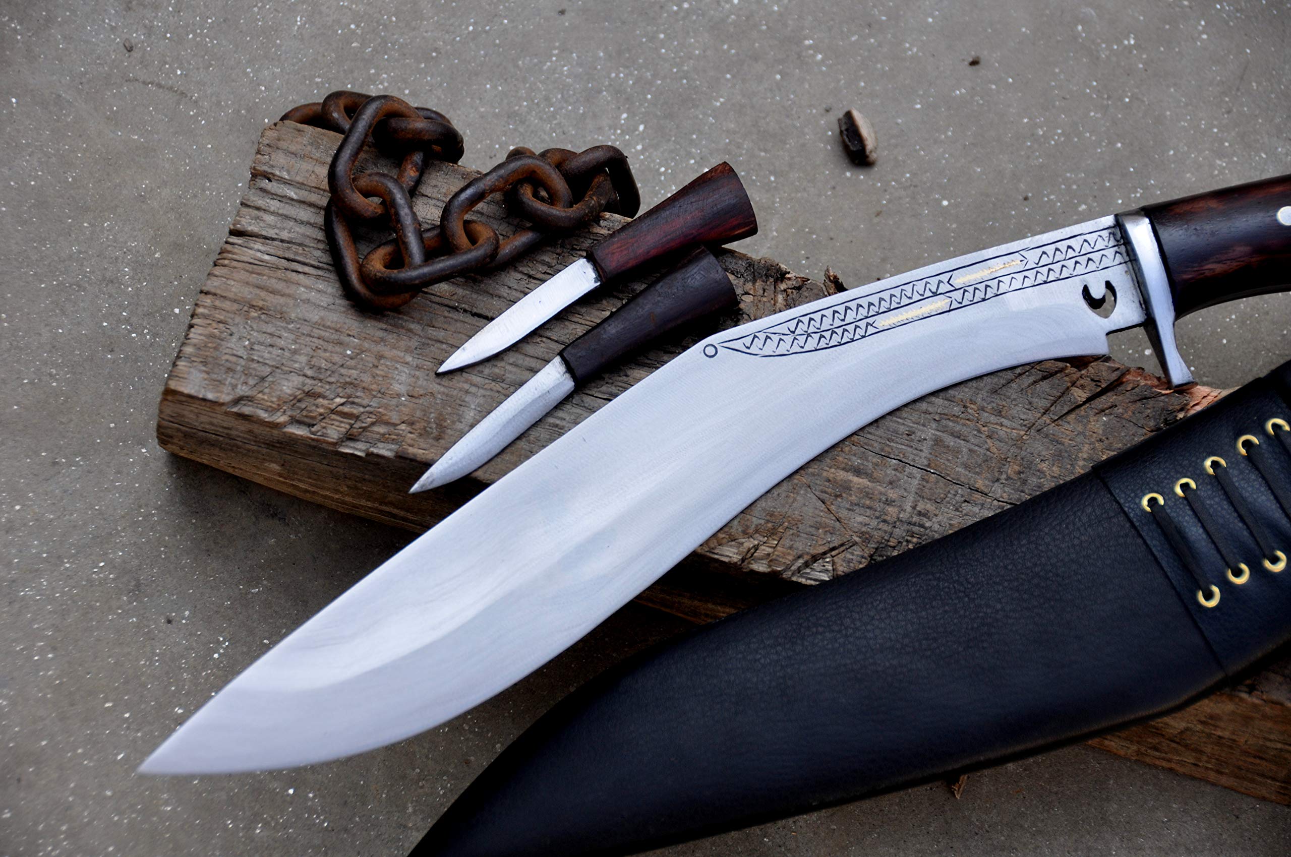 13 Inch Handmade Cheetlange Hunter Kukri Knife - Full Tang Fixed Blade with Tempered Sharp Edge - Perfect for Hunting, Camping & Outdoor Survival