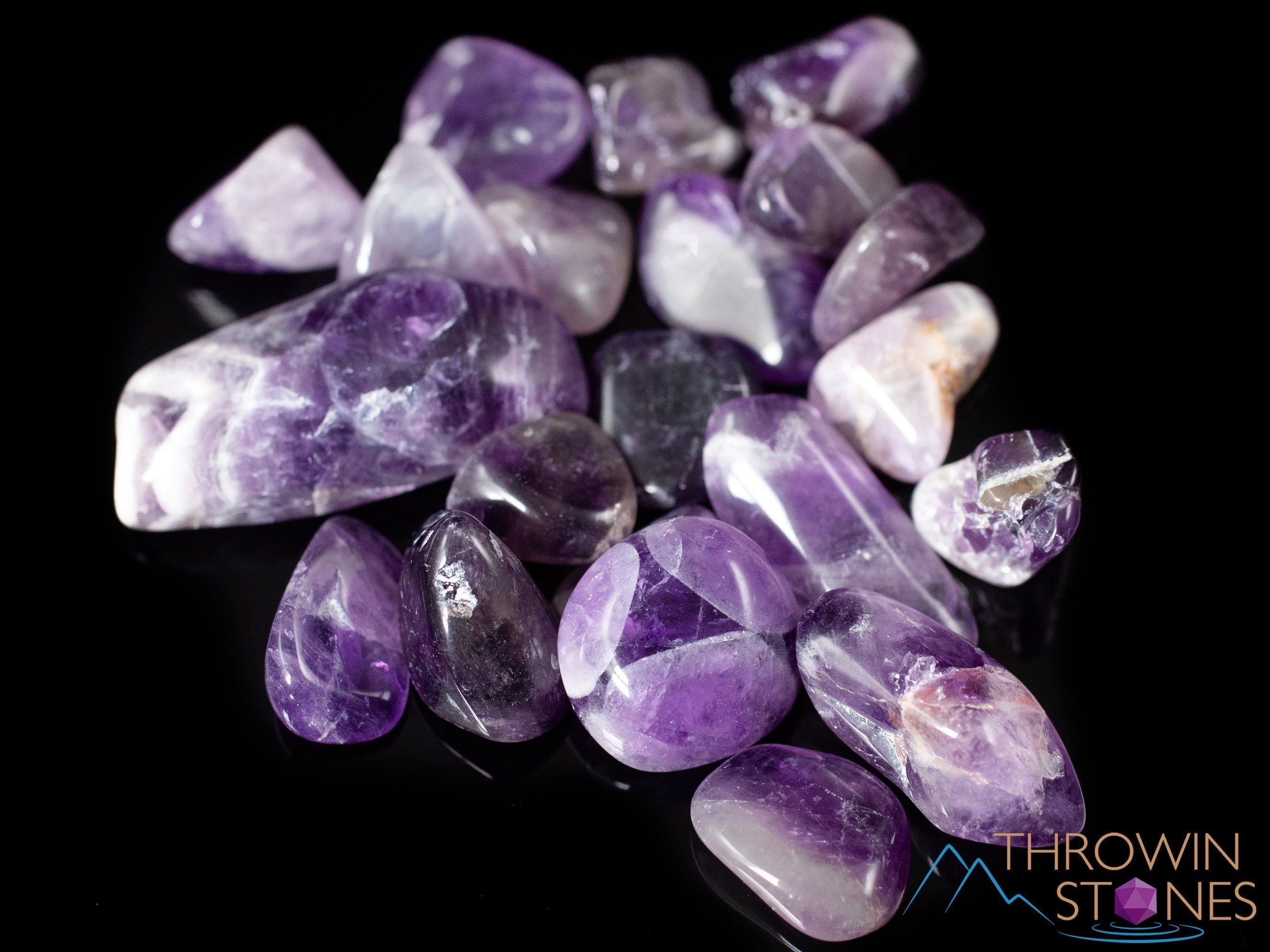 Chevron Amethyst & Smoky Quartz Crystal Chips - Small Tumbled Gemstones for Jewelry Making, Birthstone Gifts, Healing Crystals | DIY Crafts, Meditation, Home Decor