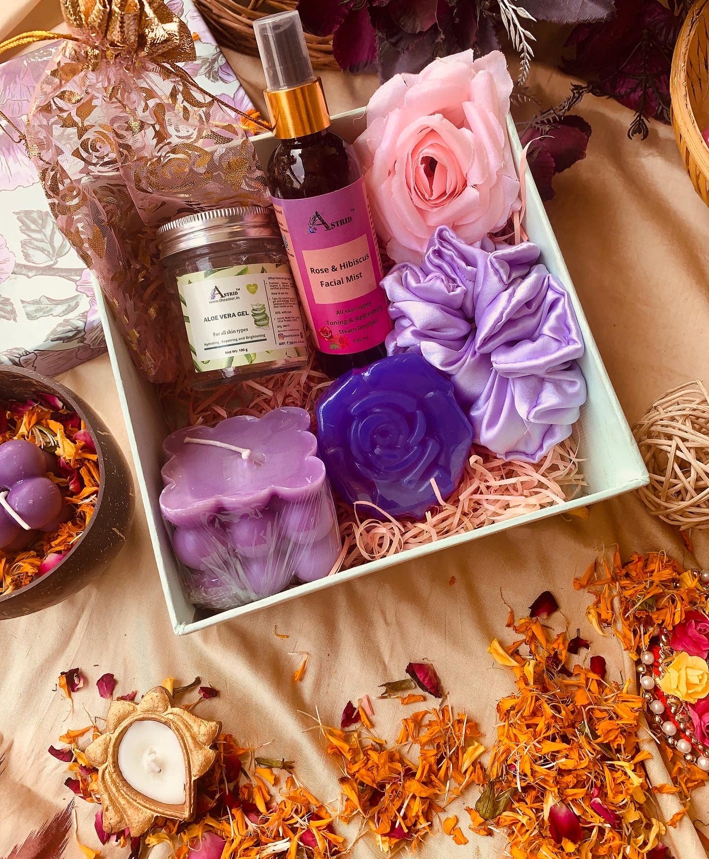Astrid Lavender Relaxation Gift Set - 5 Piece Skincare Essentials Kit for Daily Use, Paraben & Sulfate Free - Perfect for Stress Relief & Self-Care Routine (Great Gift for Her & Him)