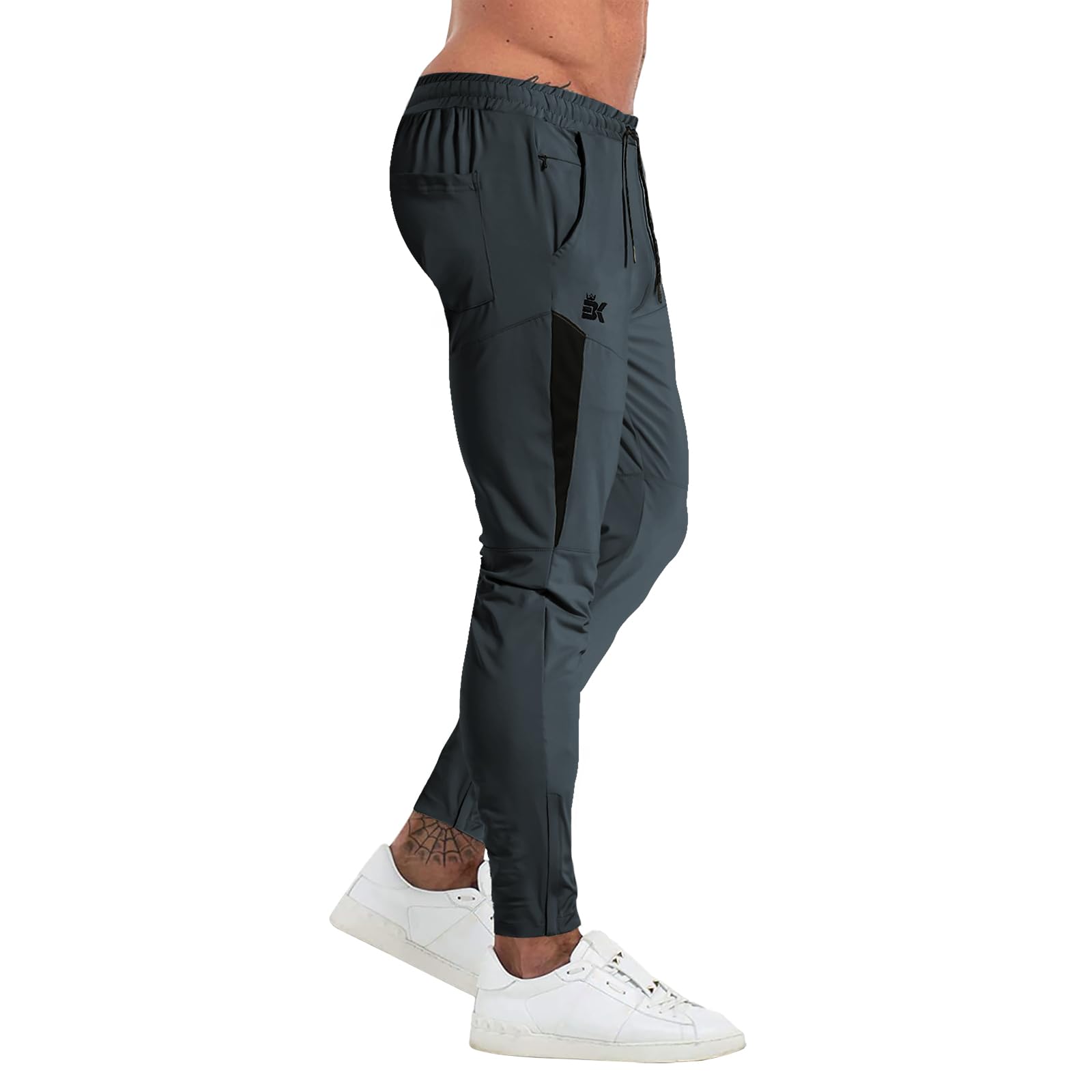BROKIG Men's Tapered Gym Joggers - Lightweight Quick-Dry Workout Pants with Pockets for Running, Training & Casual Wear