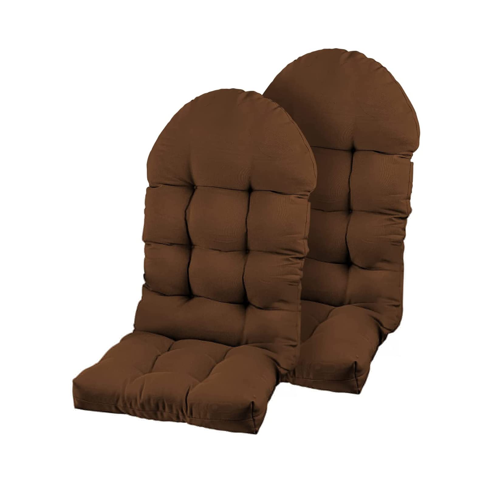 Premium Adirondack Chair Cushions Set of 2 - Weather-Resistant Outdoor Rocking Chair Cushions with High Back Support, Sun & Fade Protection - Perfect for Patio, Garden, Deck & Poolside Relaxation (Brown)