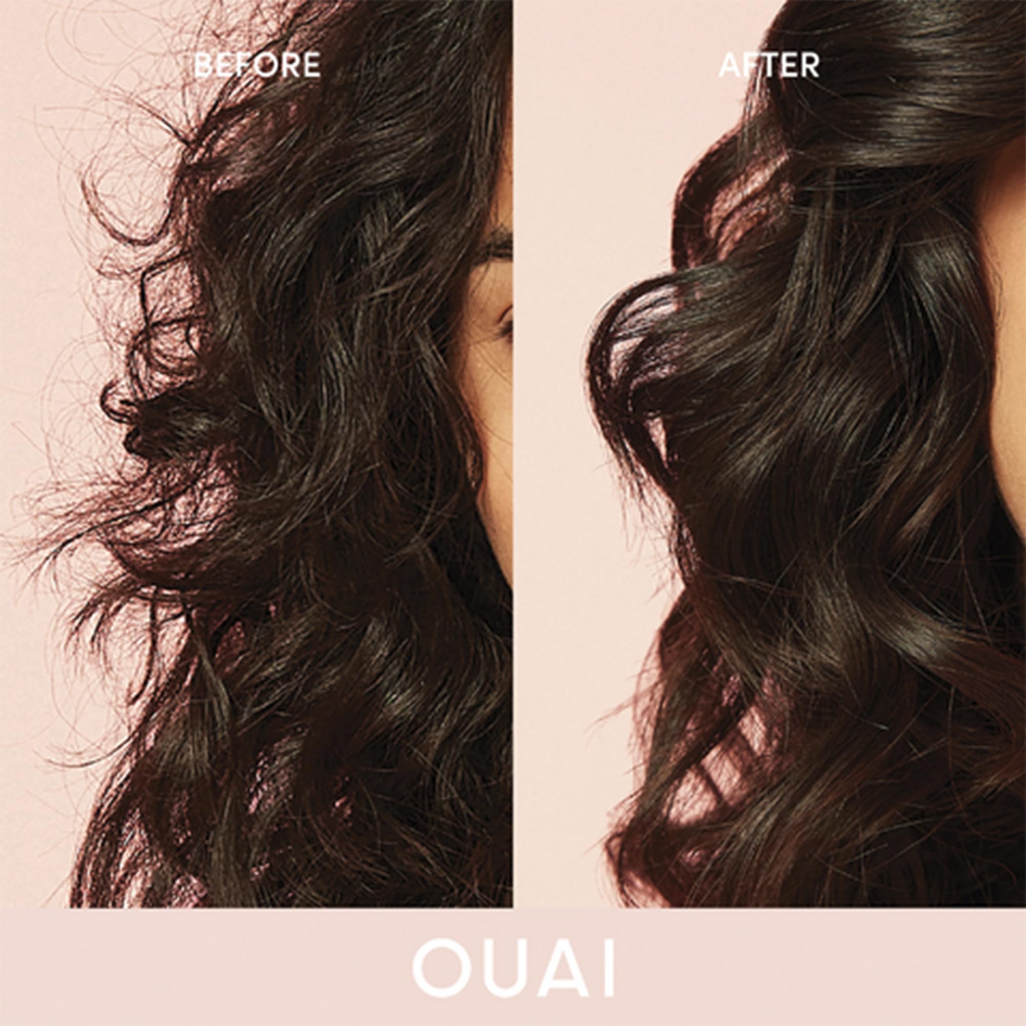 OUAI Anti-Frizz Bundle for Fine Hair - Smoothing Crème, Shampoo & Conditioner Set (3-Piece) | Hydrating Hair Care for Frizz Control & Shine | Perfect for Daily Use & Travel