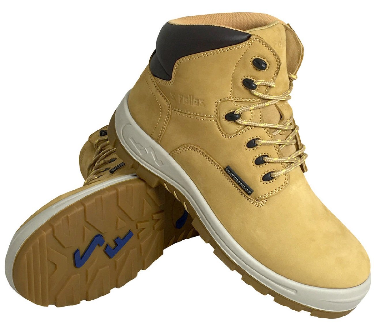 Women's S Fellas Wheat Poseidon Composite Toe Waterproof Work Boots - 652 | Steel Toe Safety Shoes for Construction, Warehouse & Outdoor Work