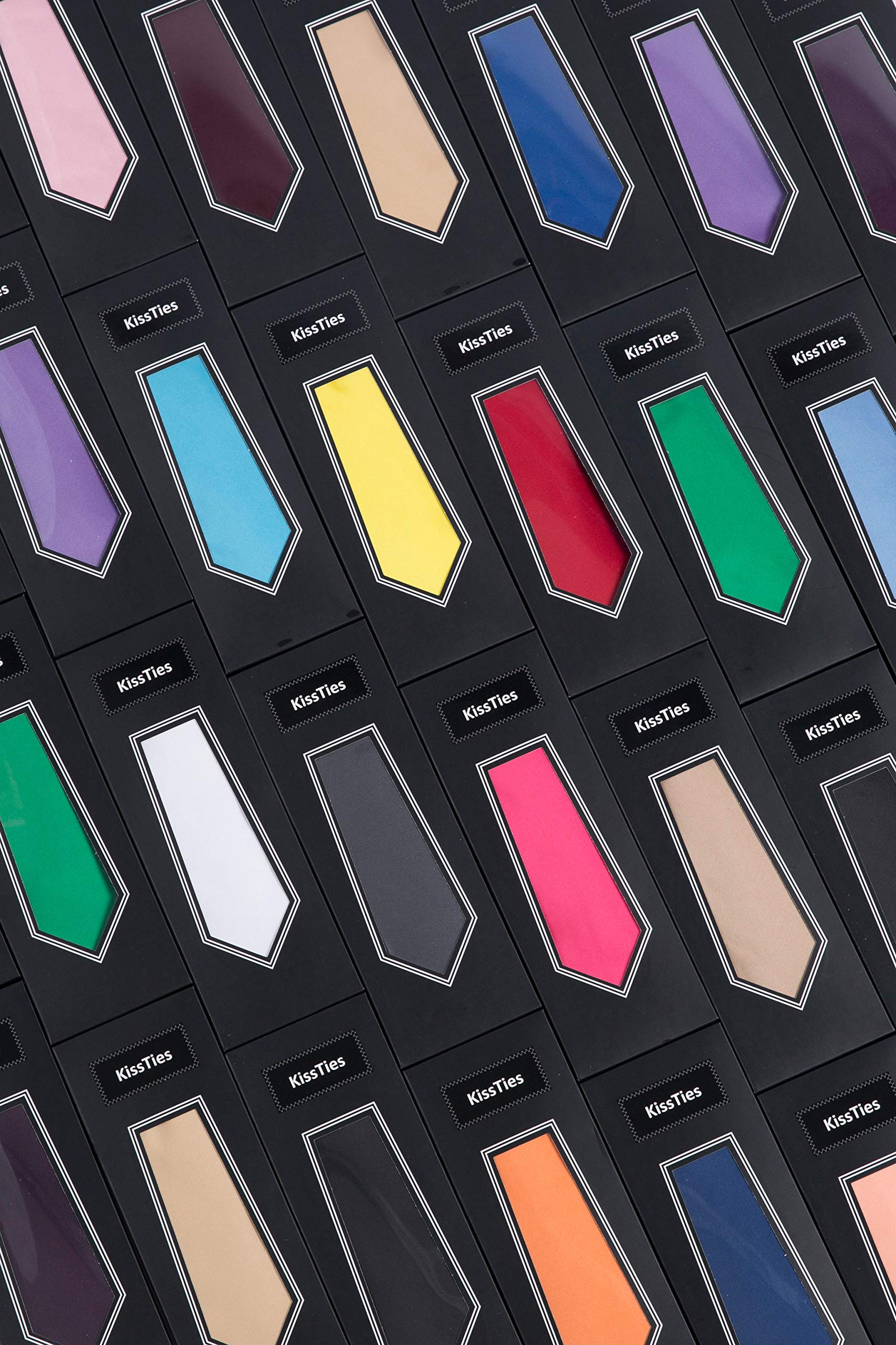 KissTies Solid Color Neckties for Men | Classic Business & Formal Wear | Perfect for Office, Weddings & Special Occasions