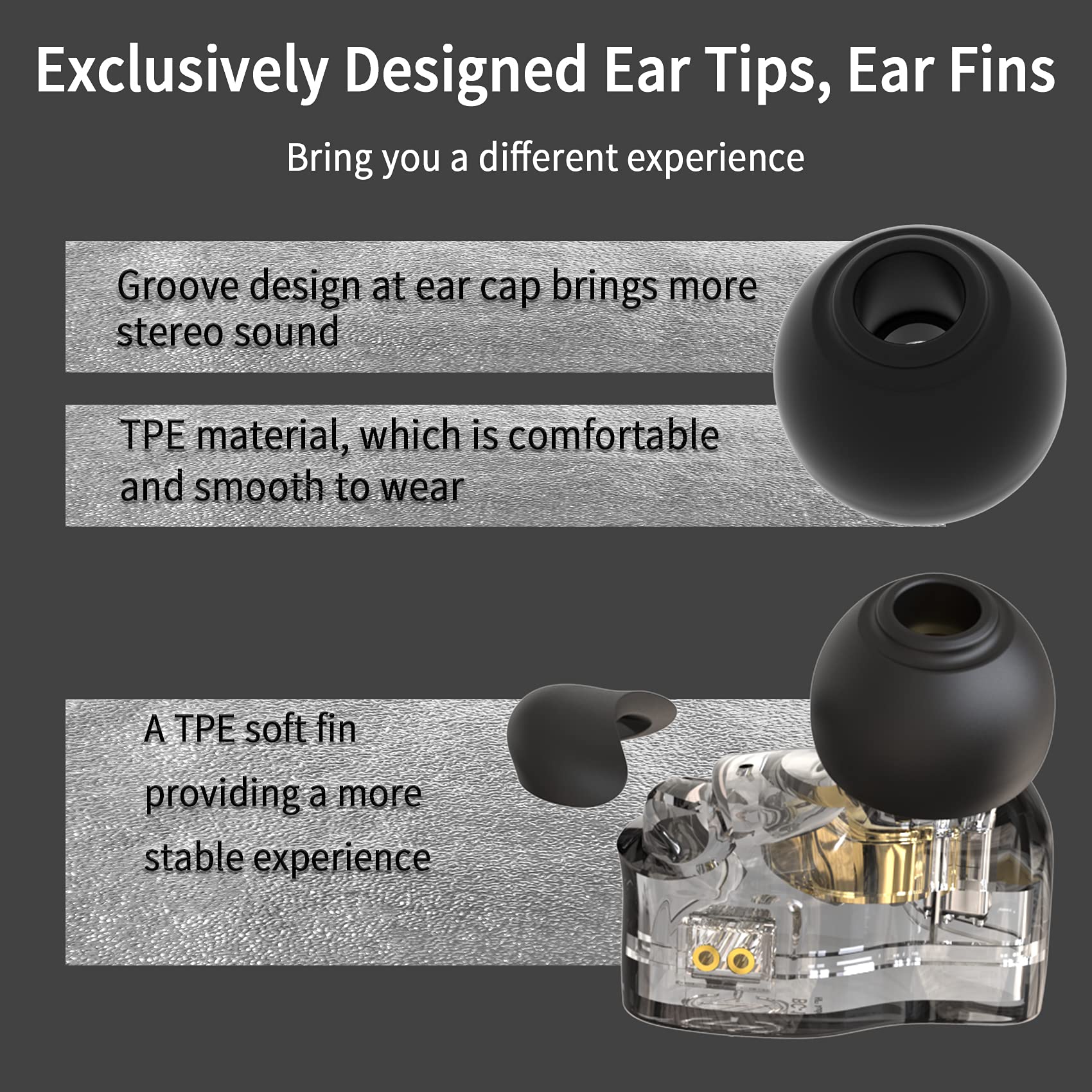 Yinyoo CCZ Melody USB-C In-Ear Headphones - 10mm Dual Magnetic Circuit HiFi Earphones with Deep Bass, Detachable 2PIN Cable & Earfins Design for Audiophiles (Black, Mic USB-C) - Perfect for Music Lovers, Gaming & Travel