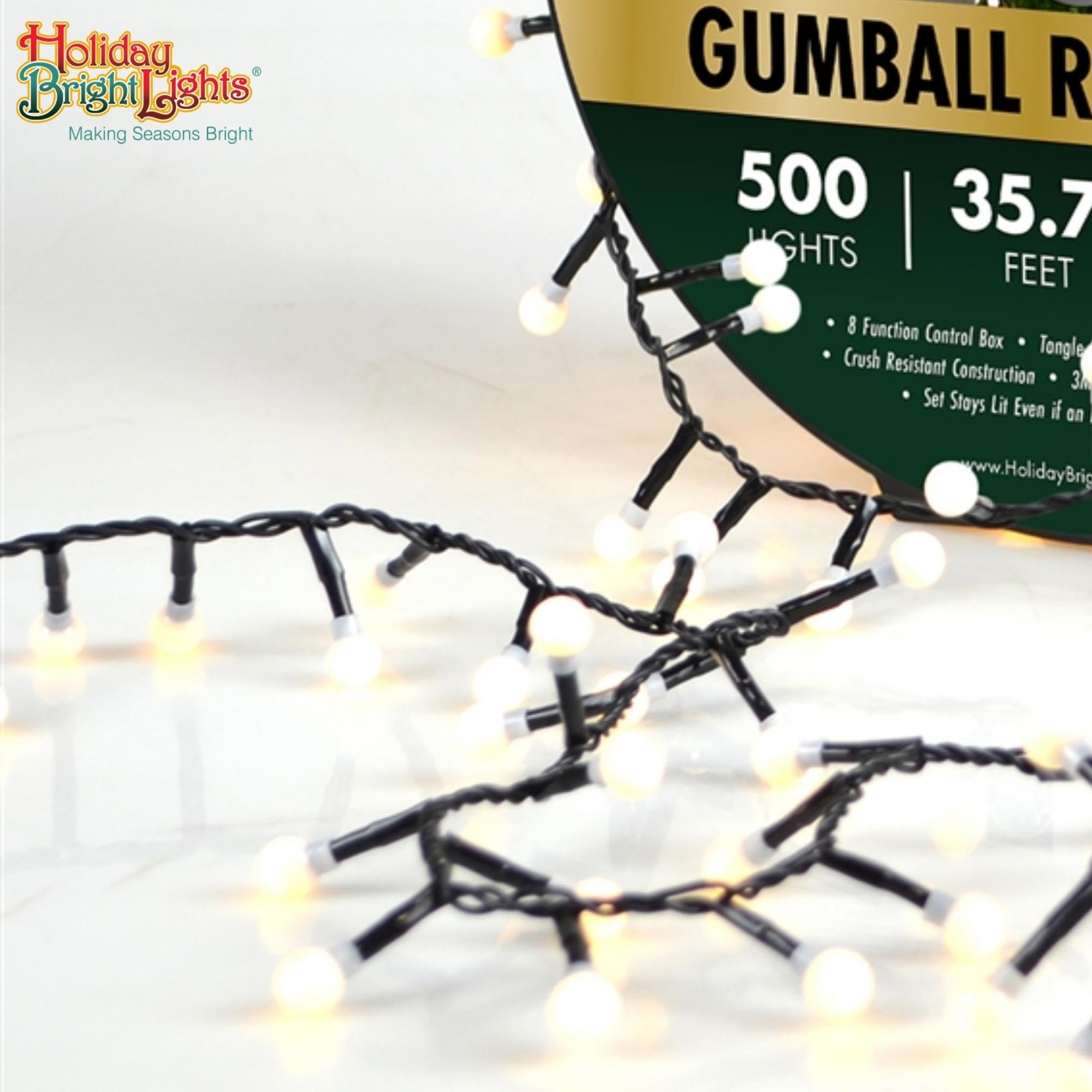 500L Holiday Bright LED String Lights - Indoor/Outdoor Waterproof Rice Lights with Green Cord & White Frost Bulbs for Christmas Tree, Party, Garden, Wedding Decoration