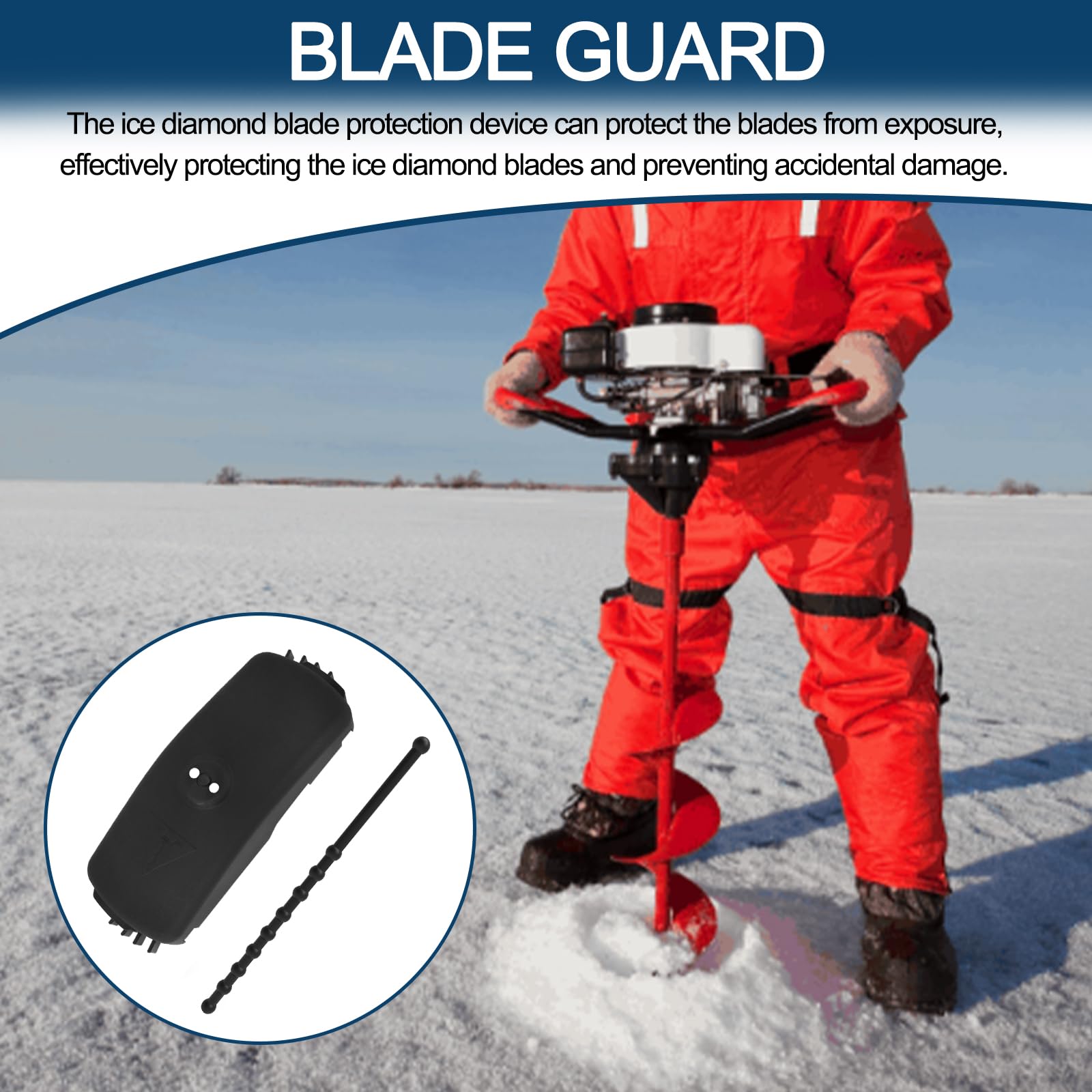 StrikeMaster 8-Inch Lazer Blade Guard for Ice Auger - Black Replacement Cover for Ice Fishing Safety & Protection - Perfect for Winter Fishing & Outdoor Adventures