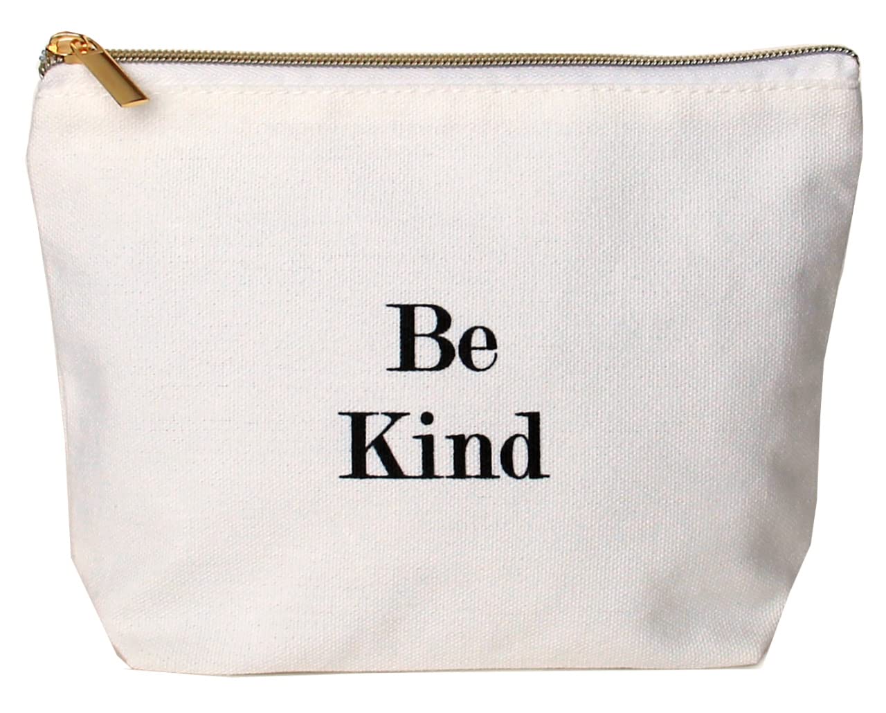 Jules Canvas Makeup Bag with Zipper - Inspirational 'Be Kind' Quote - Perfect Gift for Women, Sister, Daughter & Best Friend - Great for Travel, Daily Use & Cosmetic Storage