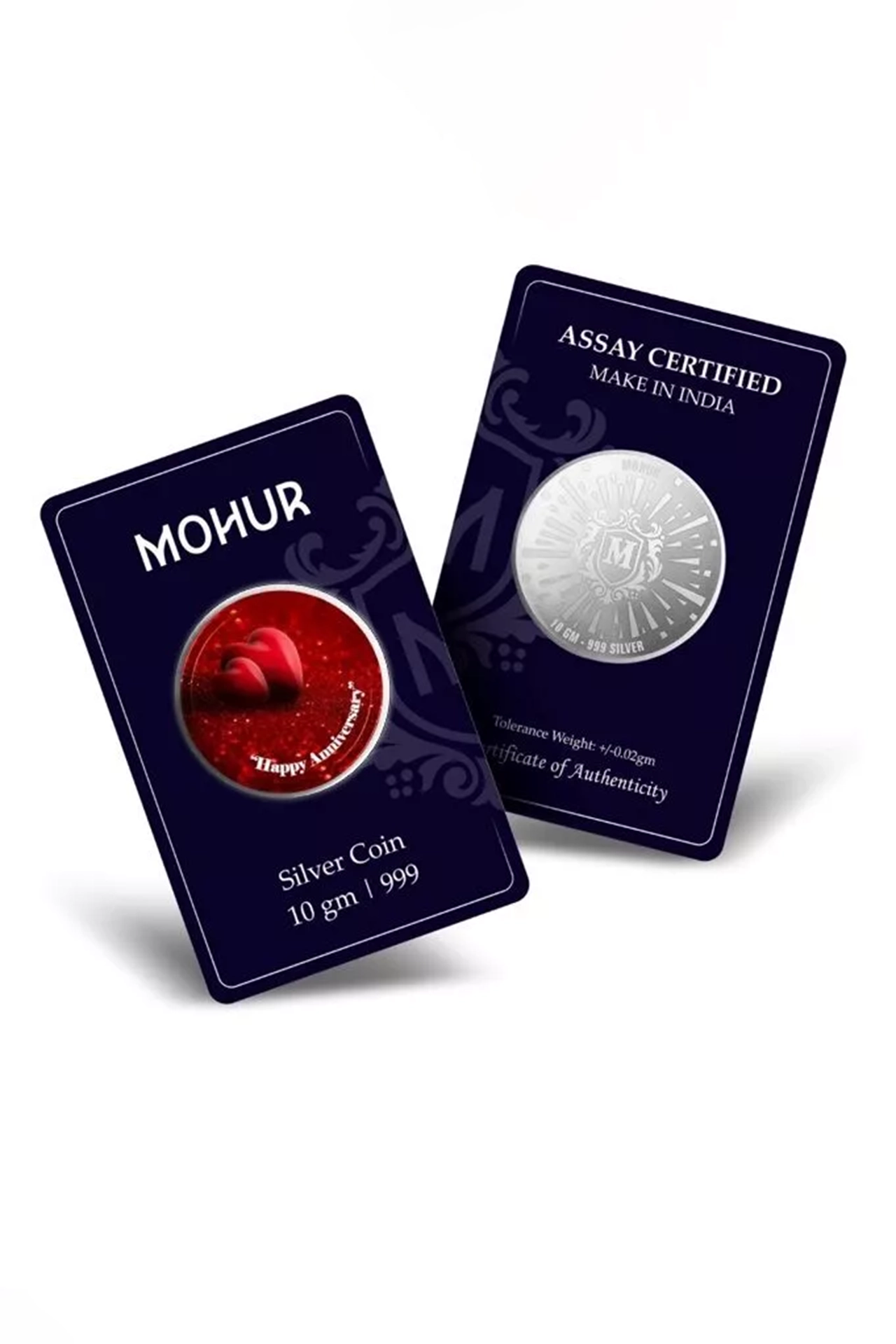 999 Pure Silver Anniversary Coins (Design 40) - Commemorative Gift for Couples, Wedding Anniversary, Collectible Silver Coin for Special Occasions