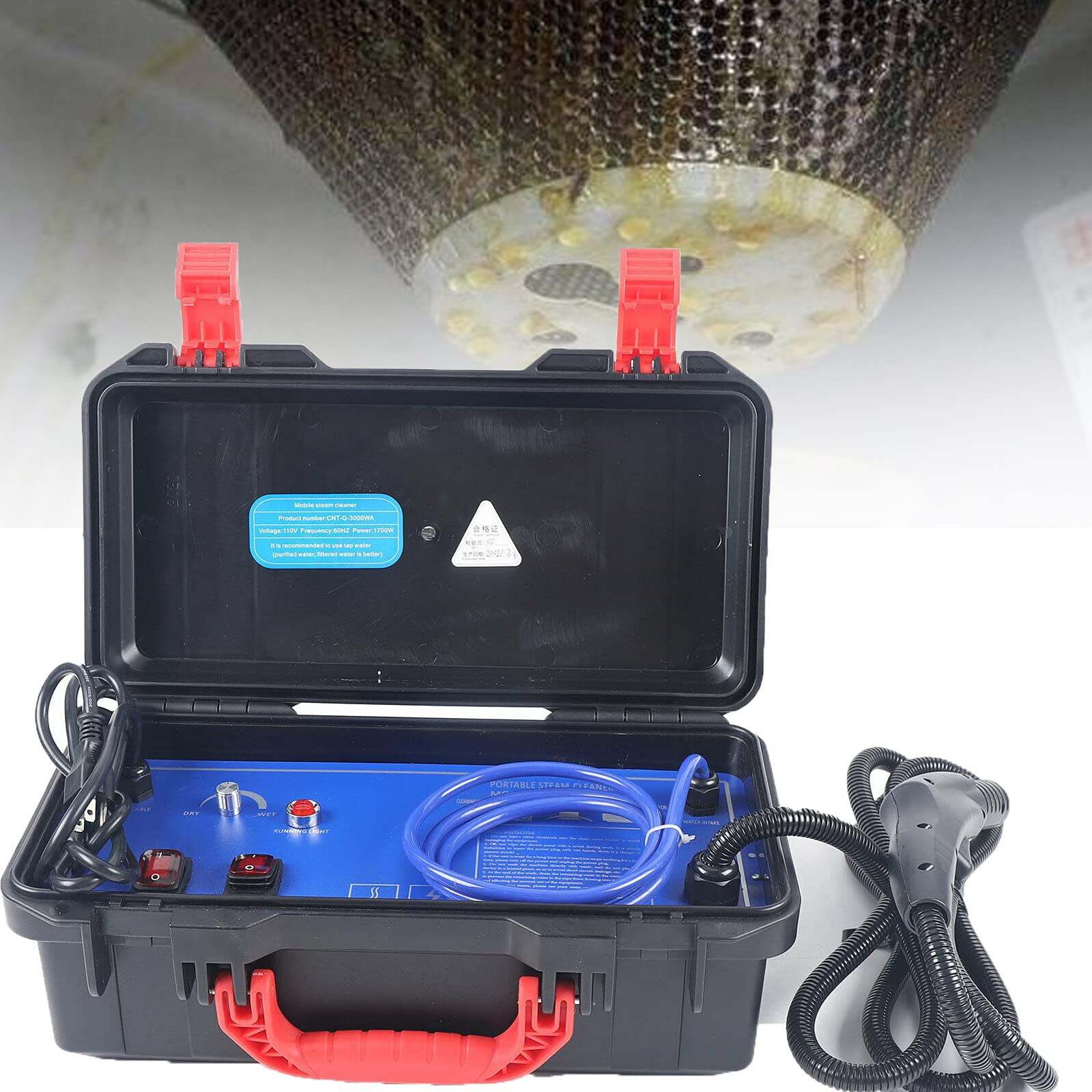 WZFANJIJ Portable Steam Cleaner - 5Bar High Pressure Handheld Commercial Steam Cleaning System, 220V 3000W for Kitchen, Car, Home & Office - Perfect for Deep Cleaning Appliances, Upholstery, and Hard Surfaces