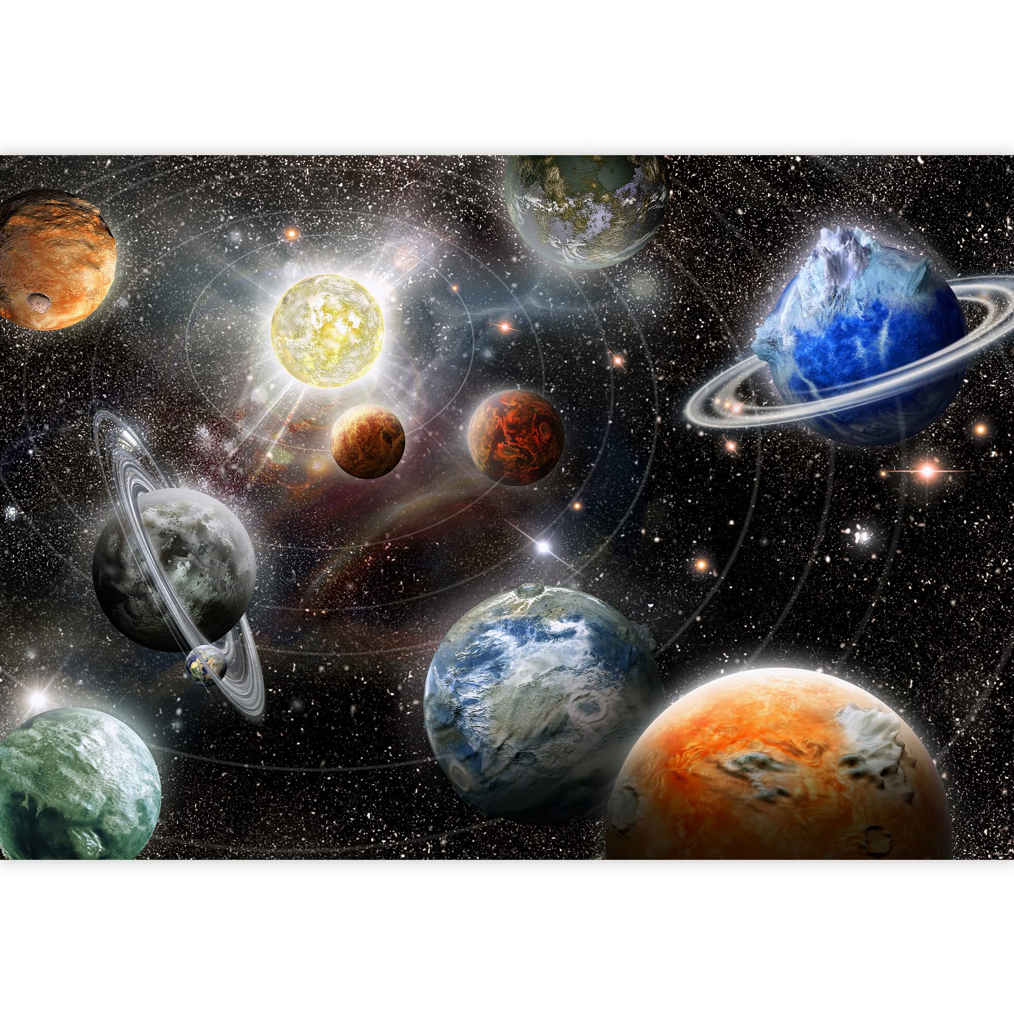 Removable Wallpaper for Bedroom - Giant Universe & Planets Peel and Stick Wall Mural (66x96 inches) - Perfect for Kids Room, Nursery, or Home Decor