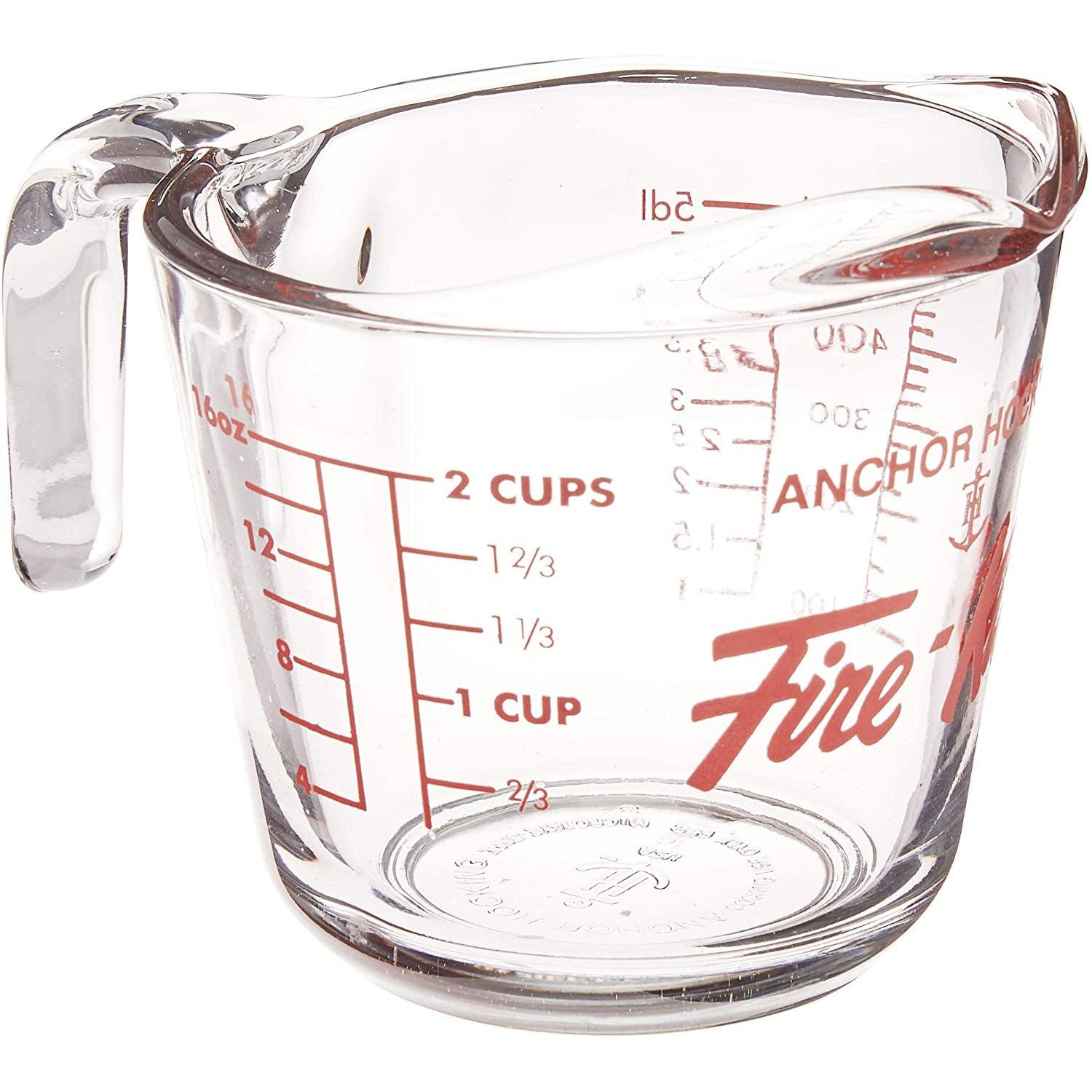 Anchor Hocking Fire King 16 Oz. Glass Measuring Cup - Durable & Heat Resistant for Baking, Cooking & Mixing - Perfect for Kitchen & Laboratory Use