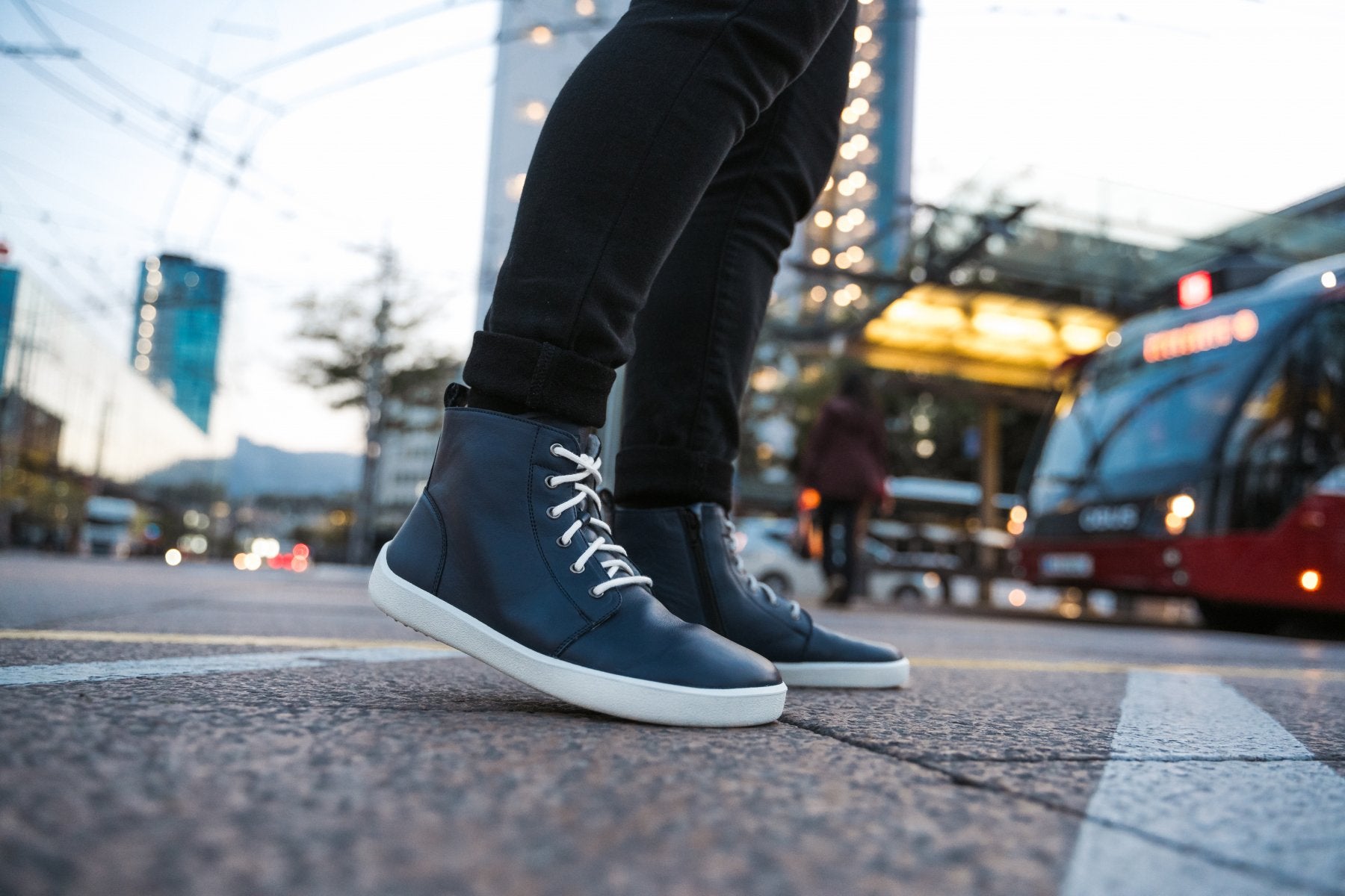 Be Lenka Atlas Winter Barefoot Boots for Men & Women - Navy Blue Waterproof Hiking & Outdoor Adventure Shoes