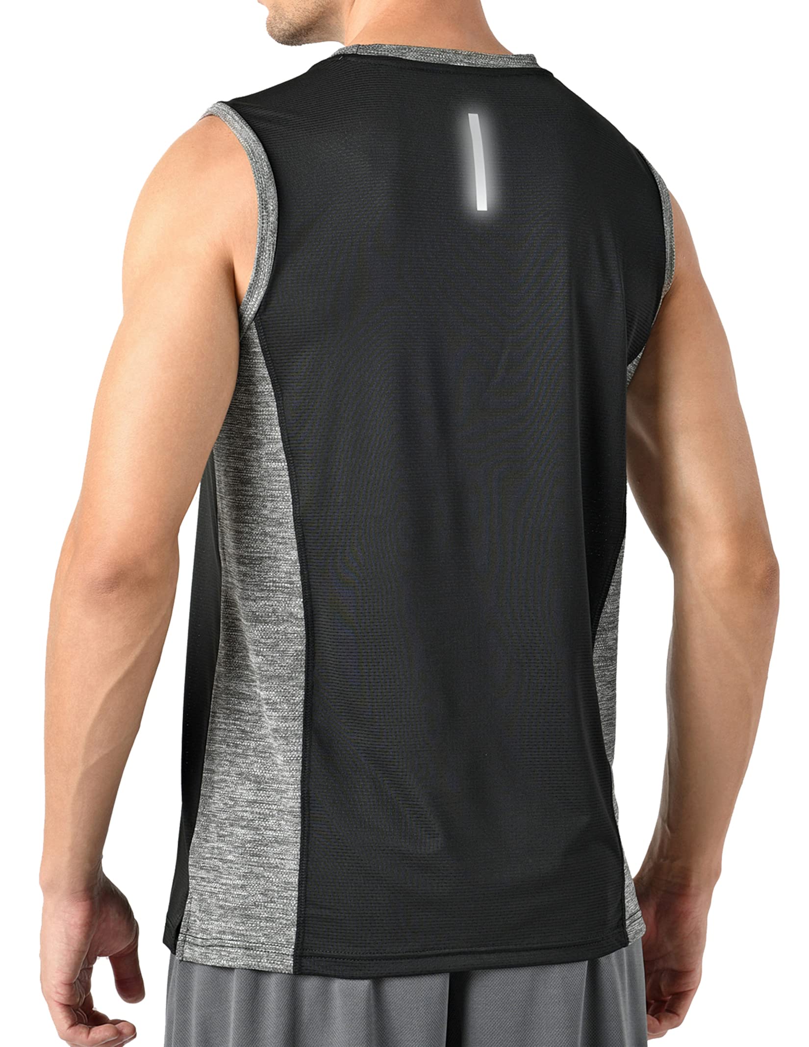 Liberty Imports 5-Pack Men's Stretch Cool Dry Muscle Tank Tops - Moisture Wicking Athletic Shirts for Gym, Running & Workout - Breathable Crewneck Sleeveless Activewear for Men