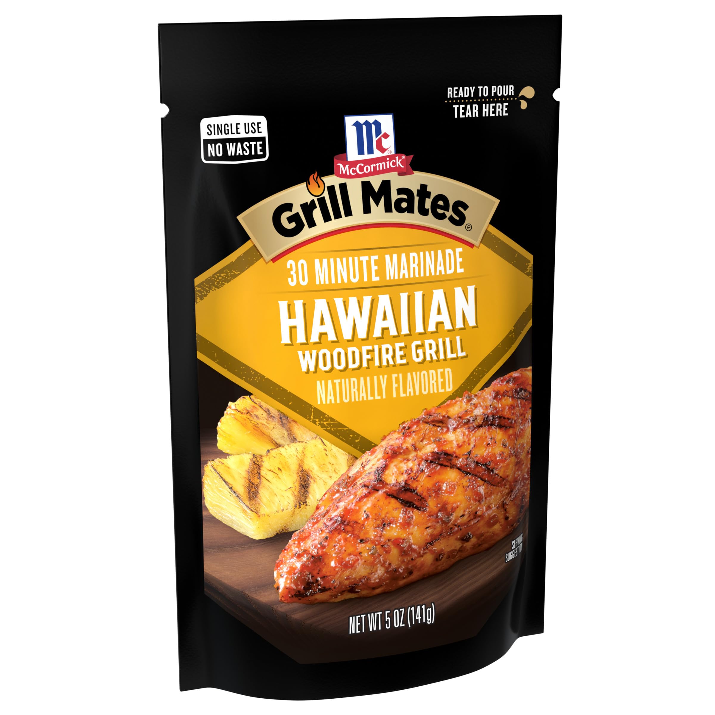 McCormick Grill Mates Hawaiian Woodfire Grill Marinade - 30 Minute Seasoning for Chicken, Beef & Pork - 5 oz (Pack of 6) - Perfect for BBQ, Grilling & Outdoor Cooking