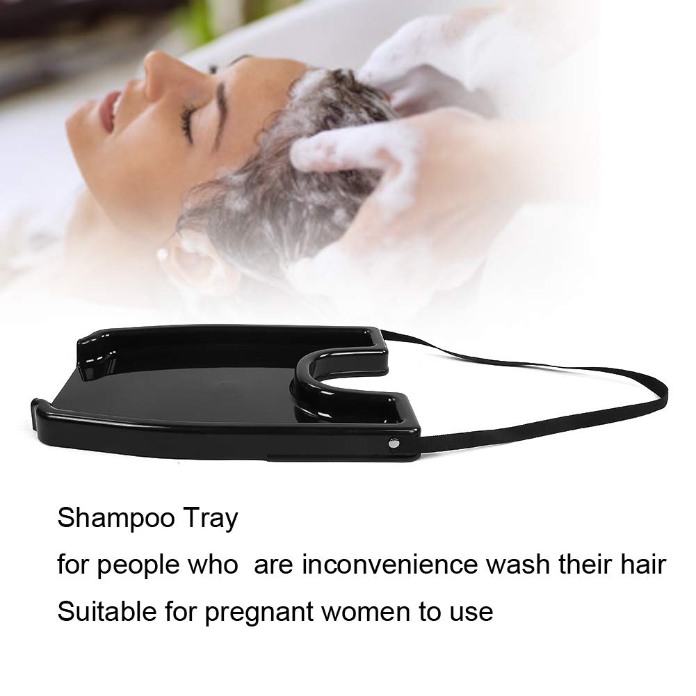 Portable Hair Washing Tray for Pregnant Women - Adjustable Shampoo Basin with Drain Hose, Home Salon Hair Care Tool (Black) | Perfect for Bedside Hair Wash, Post-Surgery Care & Elderly Bathing Assistance