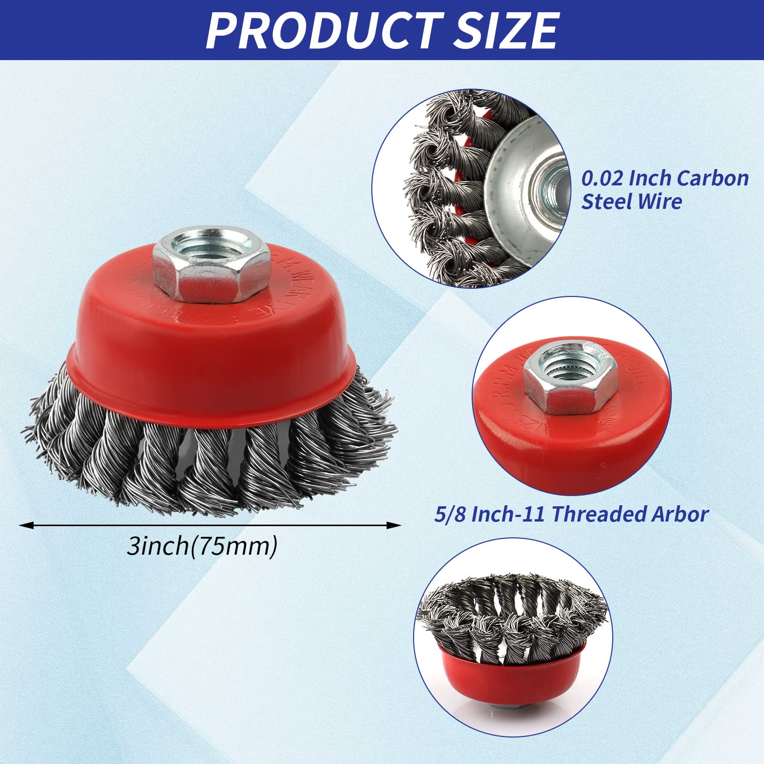 12 Pack 4 Inch Angle Grinder Wire Wheels - 5/8