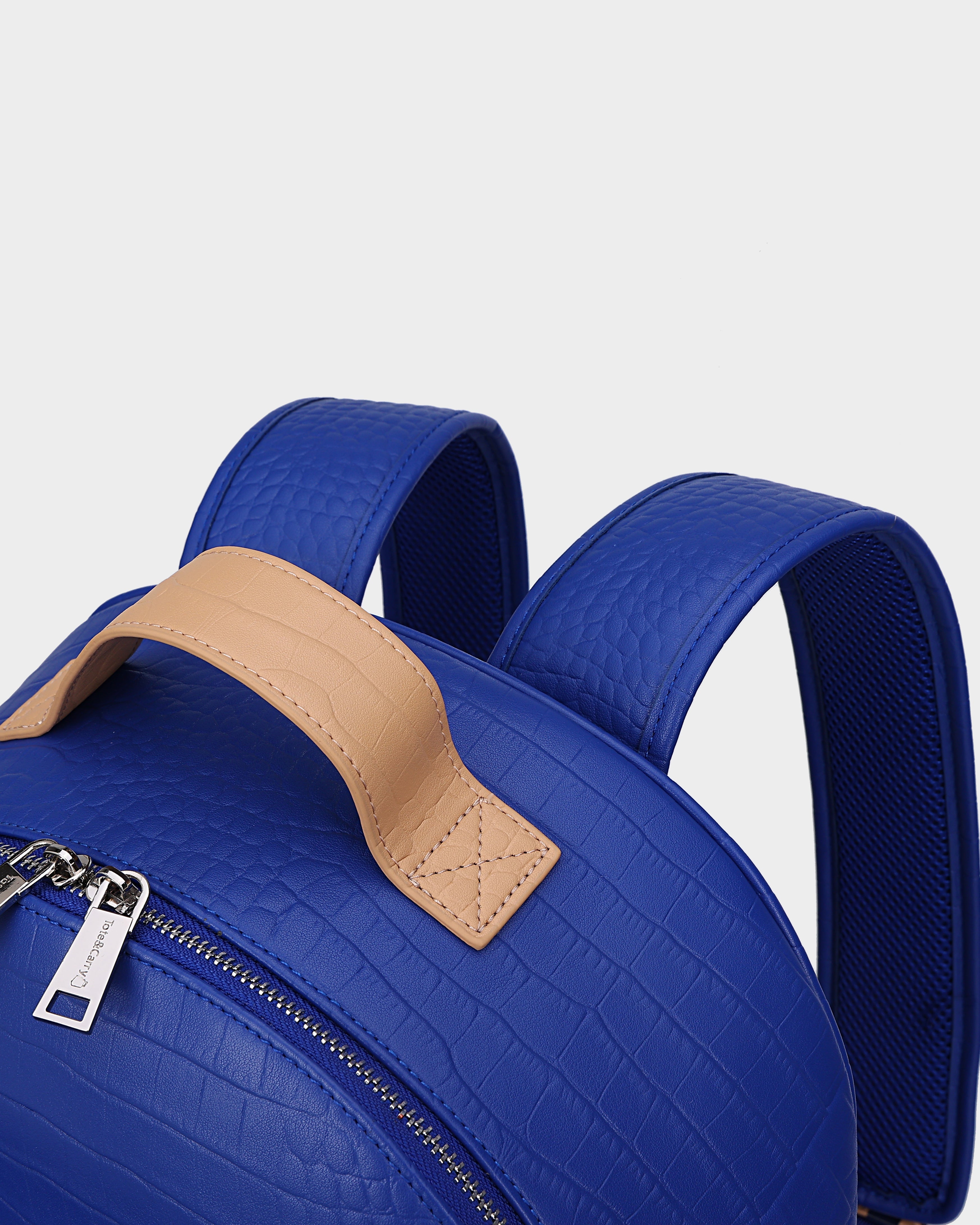 Premium Blue Leather Backpack for Men & Women - Durable Travel Laptop Bag with USB Charging Port - Perfect for Work, School & Outdoor Adventures
