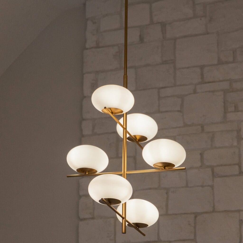 Cyan Design 11272 Aged Brass Pod Chandelier - Large Modern Ceiling Light Fixture for Dining Room, Living Room & Bedroom Lighting