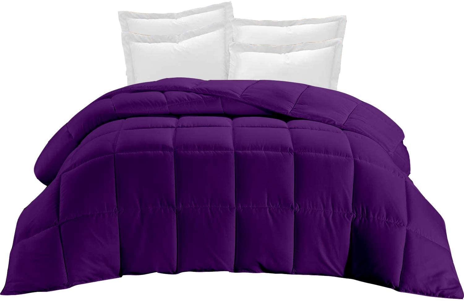 Premium All-Season Goose Down Comforter - 100% Egyptian Cotton, Baffle Box Stitched, 500 Fill Power - King Size Purple Duvet Insert for Luxury Bedding | Perfect for Master Bedrooms, Guest Rooms & Cold Winter Nights