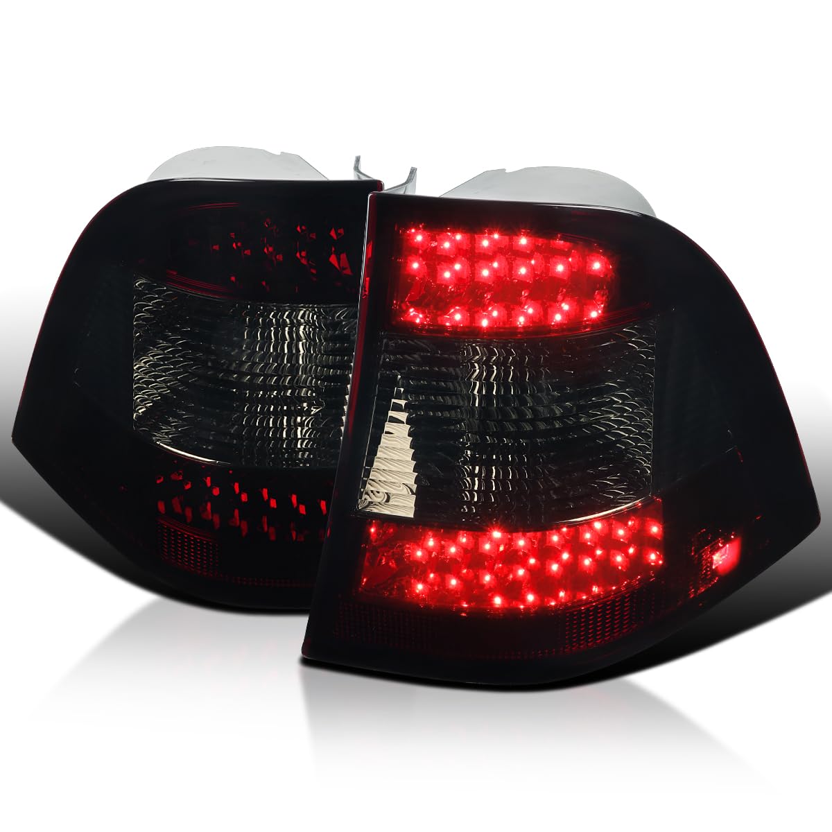 Spec-D Tuning Red Smoke LED Tail Lights for 1998-2005 Mercedes-Benz W163 M-Class - Left & Right Pair Assembly - Enhanced Night Visibility & Style Upgrade for SUVs