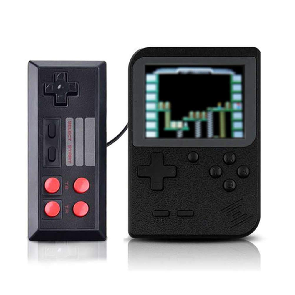 HJKPM Retro Handheld Game Console - 2.8 Inch Color Screen Portable Gaming Device with 400 Classic FC Games & 800mAh Rechargeable Battery (Black) - Perfect for Travel, Commuting, and Nostalgic Gaming Fun
