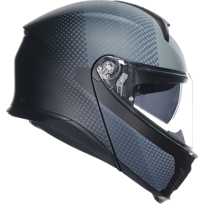 AGV Tourmodular Textour Motorcycle Helmet - Matt Black / Grey - Lightweight & Comfortable for Long Rides, Commuting & Adventure Touring