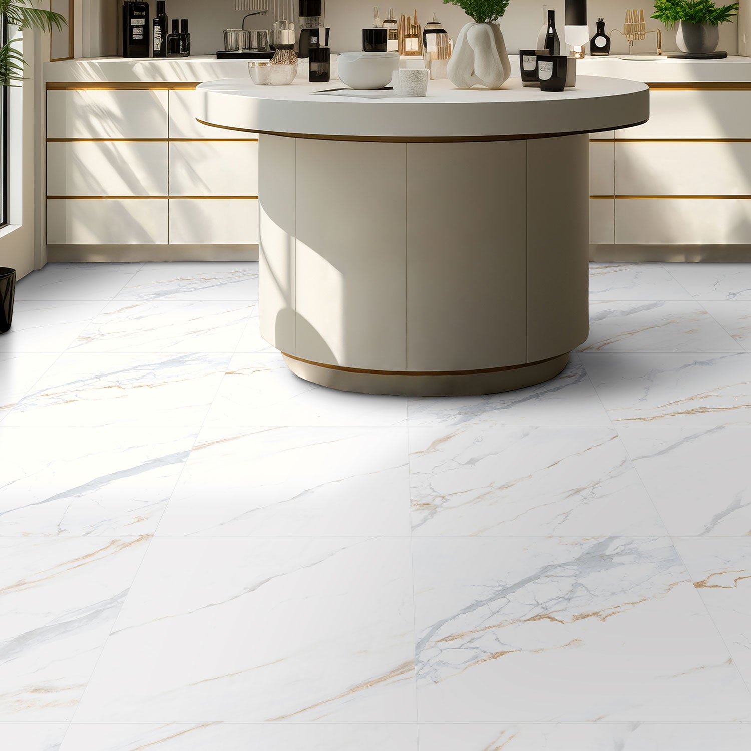 Venice Calacutta 600x600 Matt Porcelain Tile - Premium Matte Finish Ceramic Floor and Wall Tiles for Bathroom, Kitchen, and Living Room Decoration