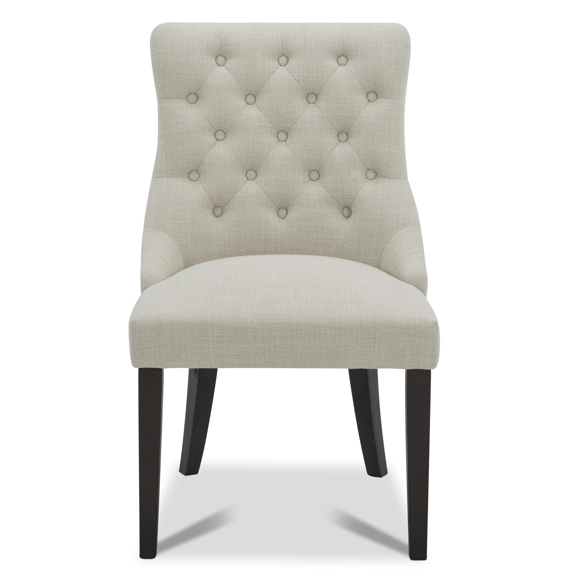 CHITA Farmhouse Tufted Dining Chairs Set of 2 - Modern Upholstered High Back Fabric Dining Room Chairs in Linen - Perfect for Kitchen, Dining Room, and Farmhouse Decor