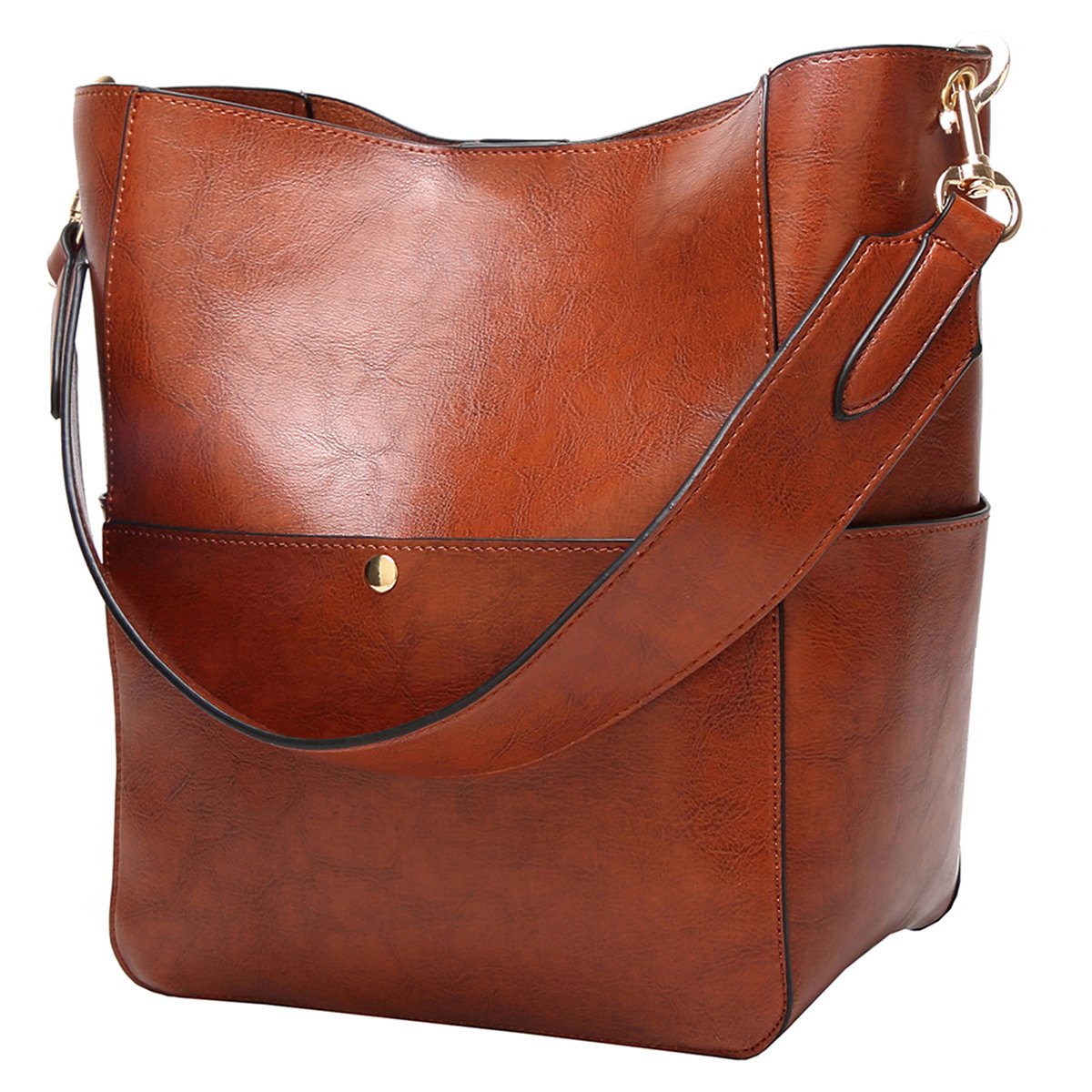 Molodo Women's PU Leather Handbag - Stylish Bucket Tote & Medium Satchel Hobo Purse for Work, Travel & Daily Use | Designer Shoulder Bag