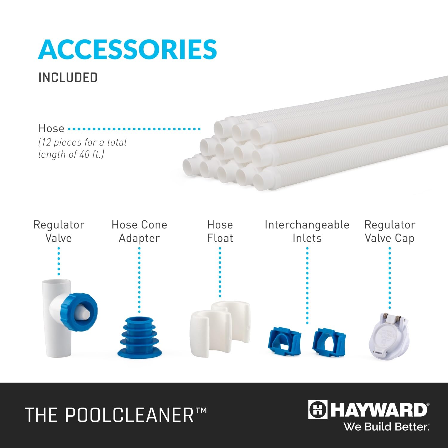 Hayward W3PVS40JST Automatic Pool Vacuum Cleaner for In-Ground Pools up to 20x40 ft - White | Suction Side Pool Cleaner | Ideal for Concrete, Vinyl & Fiberglass Pools | Easy Setup & Low Maintenance