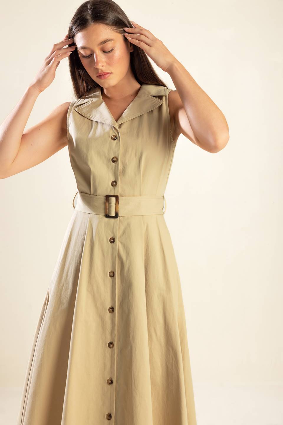 IDEAL APPROACH WOVEN MIDI DRESS - Women's Flowy Summer Dress for Casual Wear, Beach Outings & Date Nights