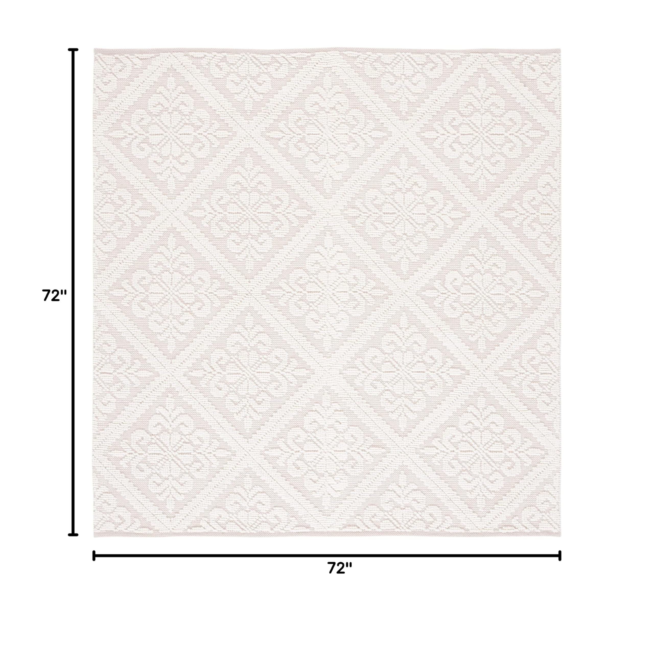 SAFAVIEH Vermont Collection 6'x6' Ivory Wool & Cotton Area Rug VRM101A - Handmade Premium Rug for Living Room, Dining Room, Bedroom & Home Decor