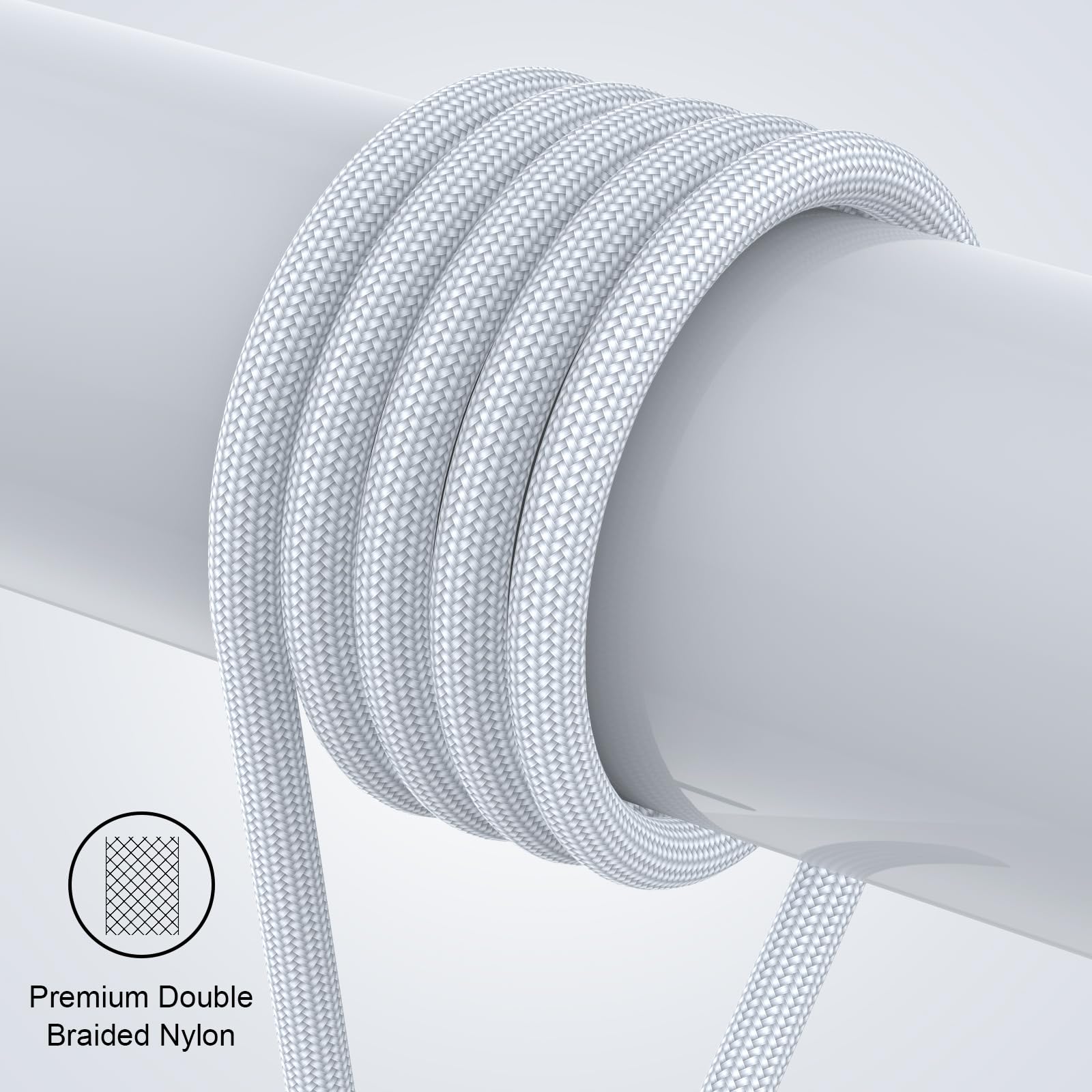 3-Pack Magnetic Charging Cable - 3A Fast Charging (6.6ft Each) - Nylon Braided 3-in-1 Phone Charger with LED Light for iPhone/Android - Compatible with Lightning/USB-C/Micro-USB - Perfect for Home, Office & Travel Charging Needs