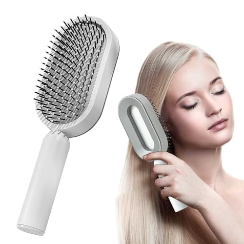Zoffany 3D Air Cushion Massage Hair Brush - Self Cleaning Detangling Comb with Airbag Technology for Smooth & Tangle-Free Hair (Pack of 1) | Perfect for Daily Styling, Salon Use & Home Hair Care
