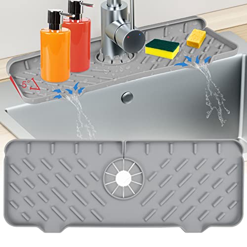 MLife Kitchen Sink Splash Guard & Draining Pad - 1 Pack | Anti-Splash Faucet Protector, Durable Sink Accessories for Dishwashing & Food Prep | Perfect for Stainless Steel & Porcelain Sinks