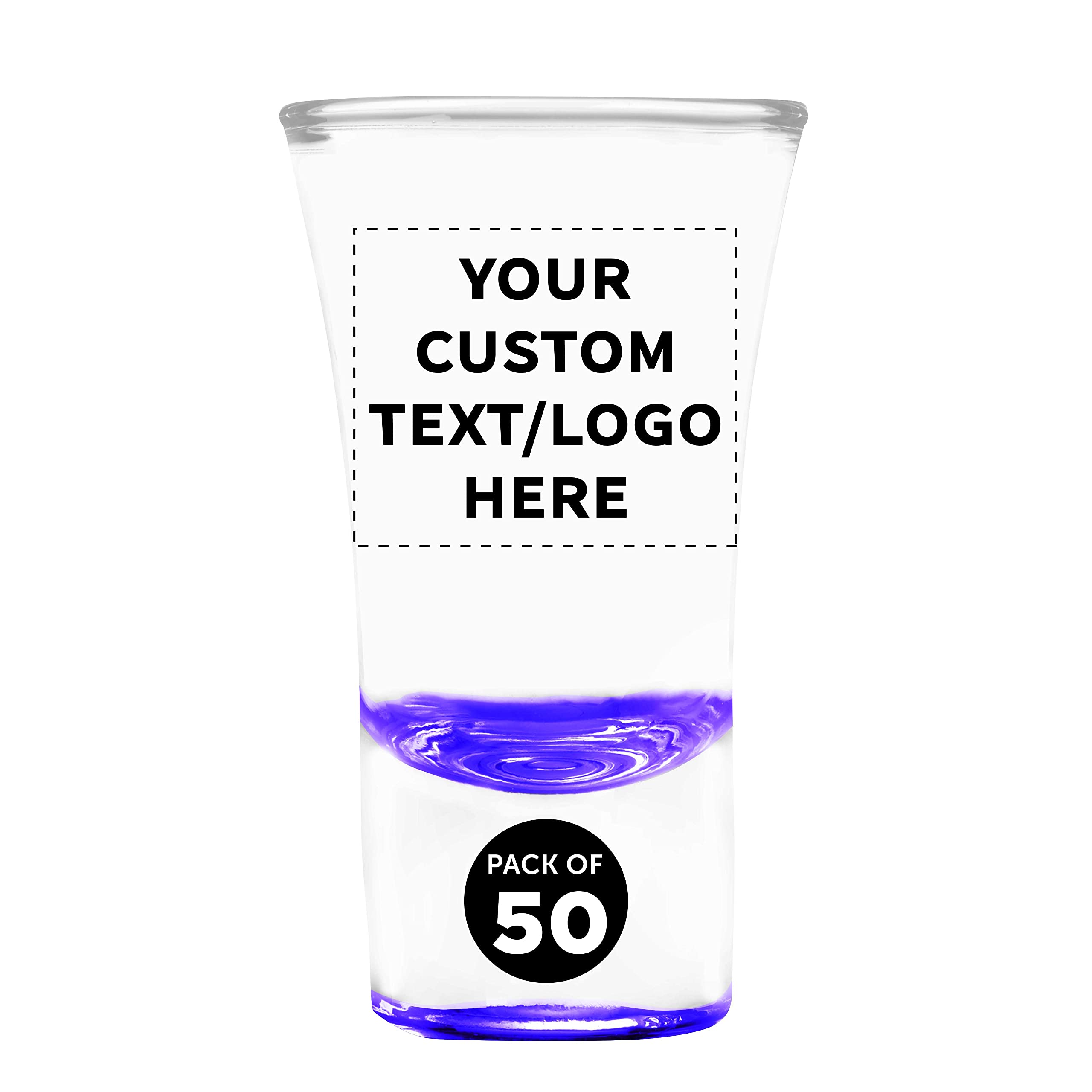 Custom 2 oz. Lord Shooter Etched Shot Glasses - 50 Pack with Personalized Text & Logo - Perfect for 21st Birthday Parties, Bar Mitzvahs & Lounge Glassware - Elegant Purple Design for Home Bars & Nightclubs