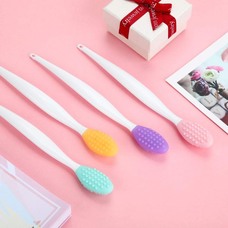 Double-Sided Silicone Lip Exfoliating Brush for Dry Lips - Gentle Lip Scrubber & Massage Tool (Pack of 1) - Perfect for Exfoliation Before Lipstick & Lip Care Routine