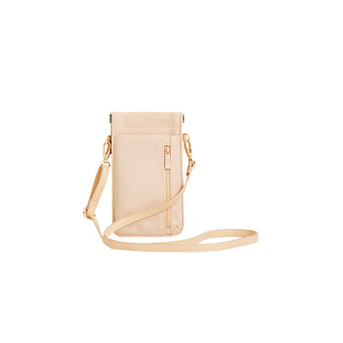 Stylish Beige ID Crossbody Bag for Women - Fashionable & Secure Everyday Purse - Perfect for Work, Travel, and Shopping