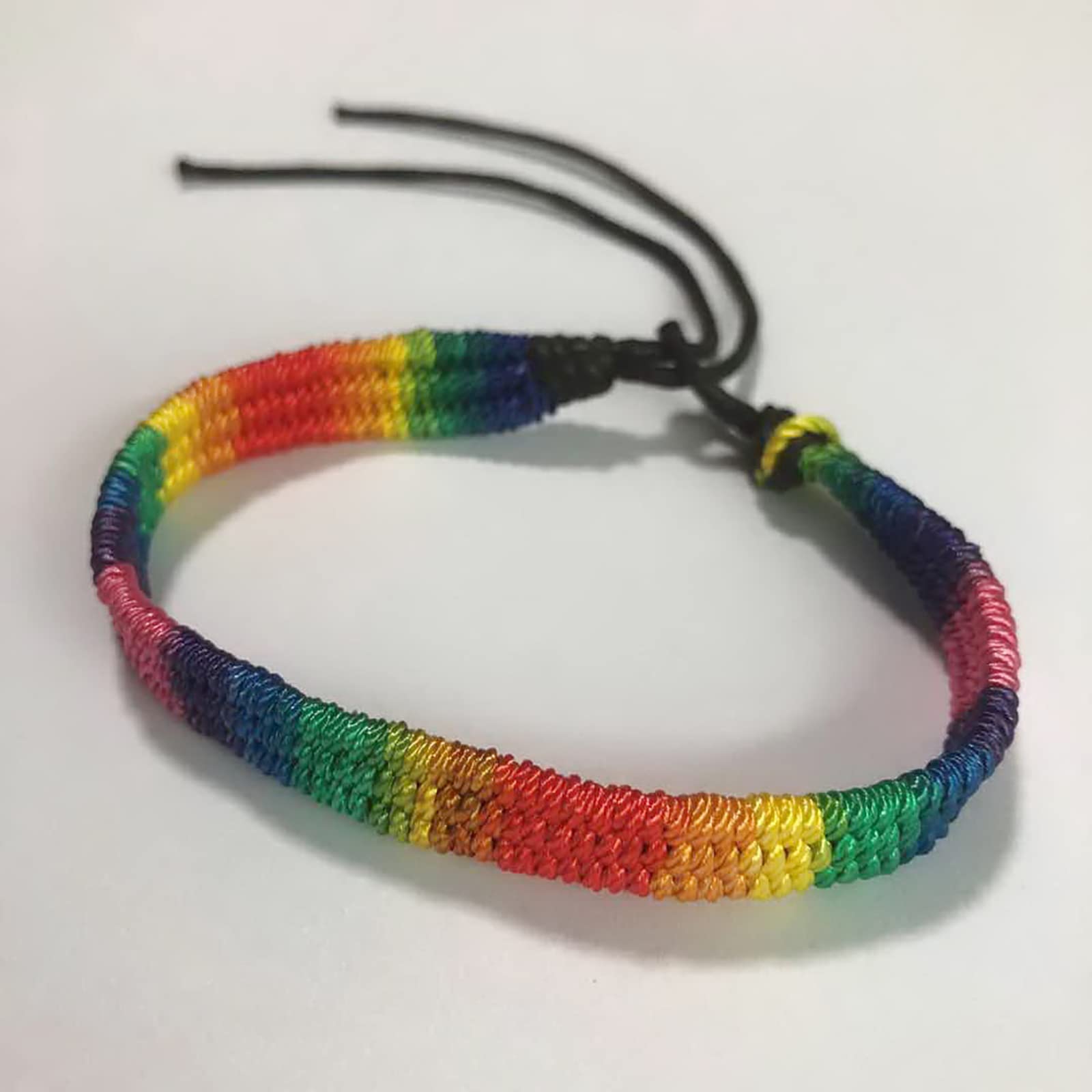 HUASAI Rainbow Pride Bracelets for Women - Adjustable LGBTQ Wristbands, Handmade Gay Pride Day Accessories - Perfect for Pride Parades, LGBTQ Events, and Gifts for Friends & Family