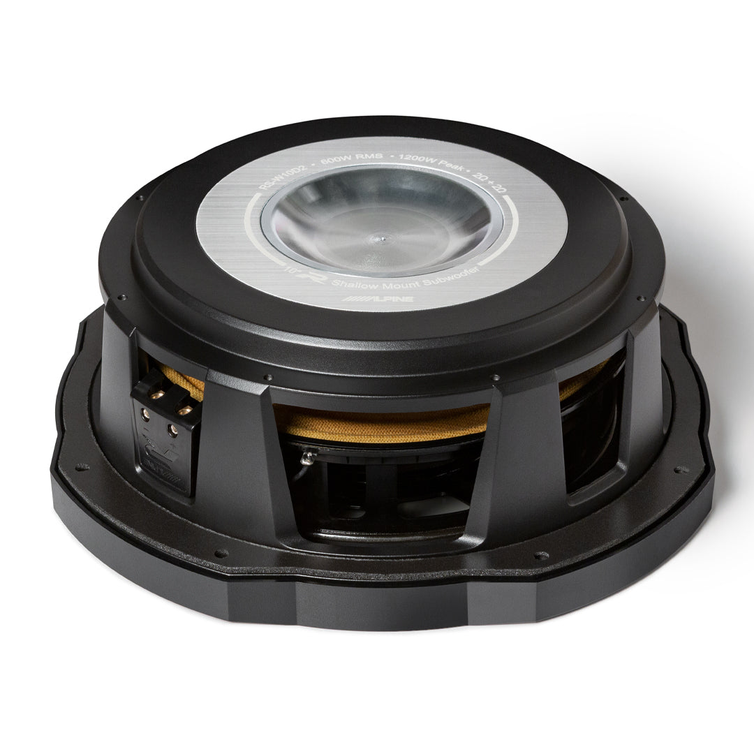 Alpine RS W12D4 12-Inch Dual 4 Ohm Voice Coil Shallow Subwoofer - 600W RMS Power for Car Audio | Perfect for Trucks, SUVs and Compact Cars with Limited Space