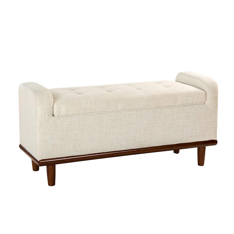 Clover Upholstered Flip Top Storage Bench - Stylish Ottoman with Hidden Storage for Living Room, Bedroom & Entryway - Perfect for Home Organization & Extra Seating