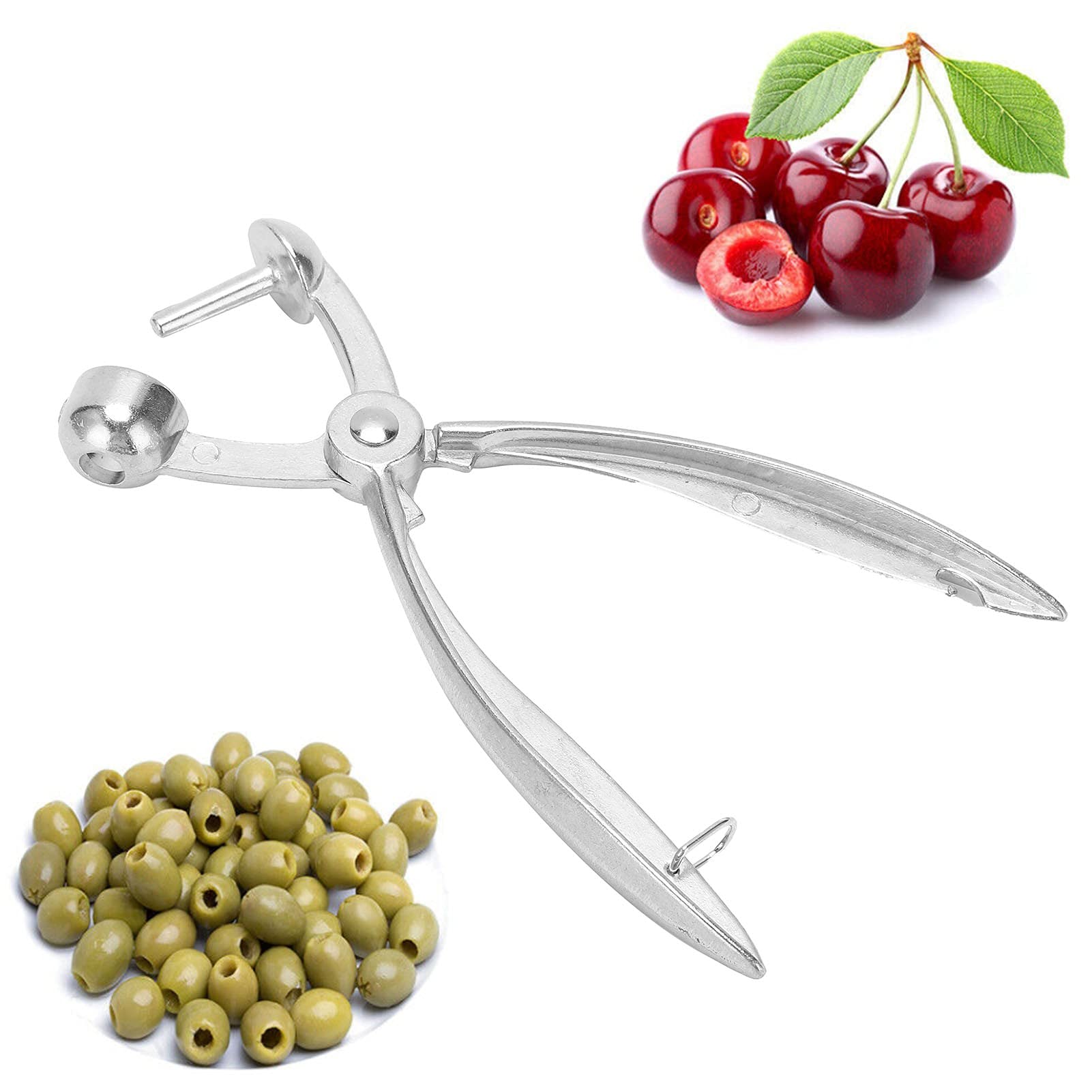 Premium Cherry Pitter Tool - Heavy Duty Aluminum Alloy Core Remover for Cherries, Jujubes & Red Dates | Efficient Seed Remover Kitchen Gadget | Perfect for Baking, Jam Making & Fruit Prep