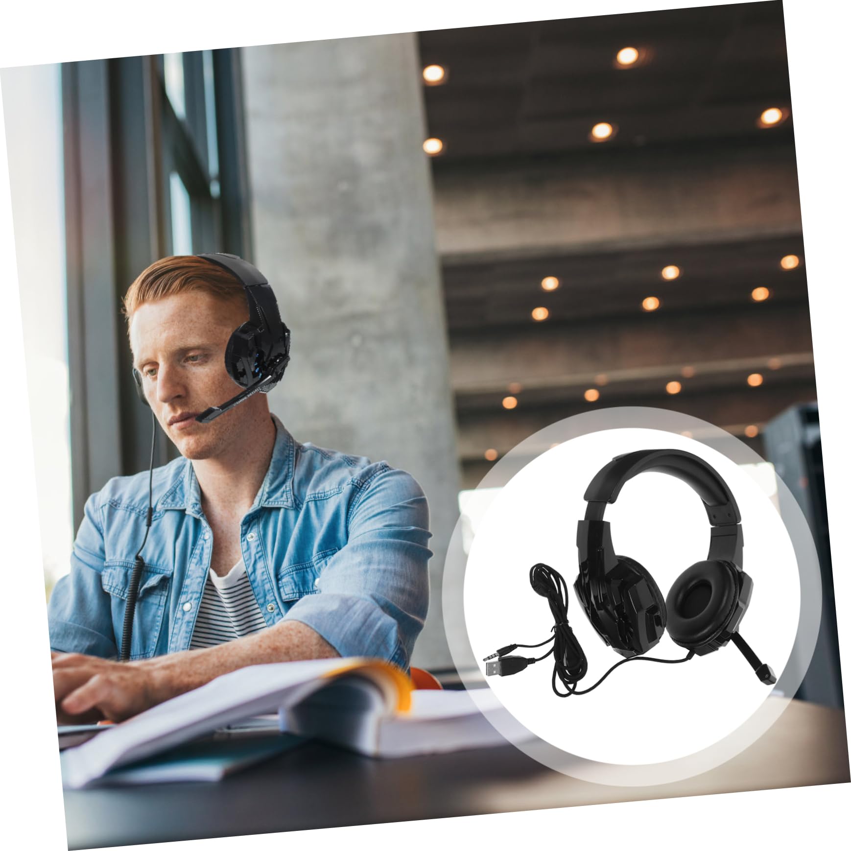 VILLFUL I3000 Gaming Headset with Microphone - Wired Over-Ear Esports Headphones with RGB Lighting, Noise Cancelling & Memory Foam Ear Cushions for PC, PS5, Xbox - Perfect for Competitive Gaming & Long Sessions