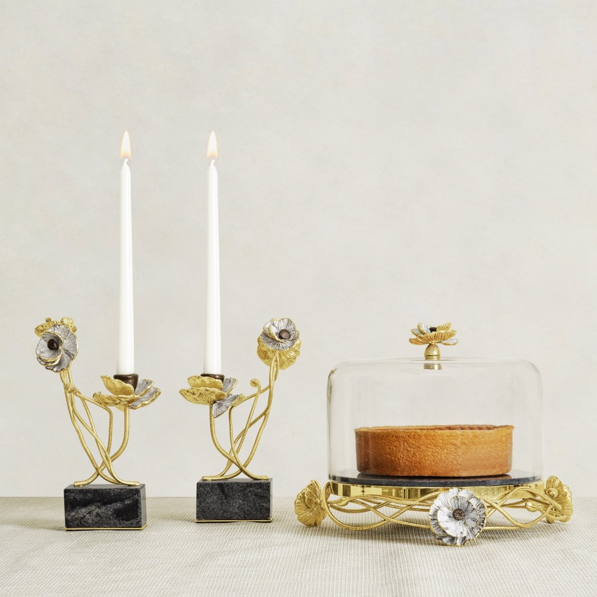 Elegant Anemone Candle Holders - Set of 2 Glass Votive Candle Holders for Wedding Centerpieces, Home Decor, and Romantic Dinner Ambiance