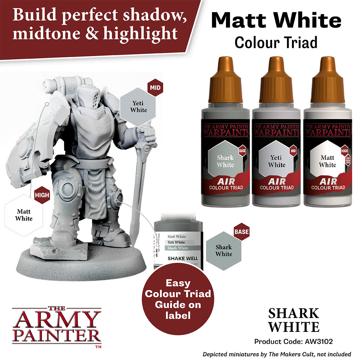 Warpaints Air: Shark White - Premium White Acrylic Paint for Miniatures & Models - Perfect for Warhammer, D&D, and Tabletop Gaming