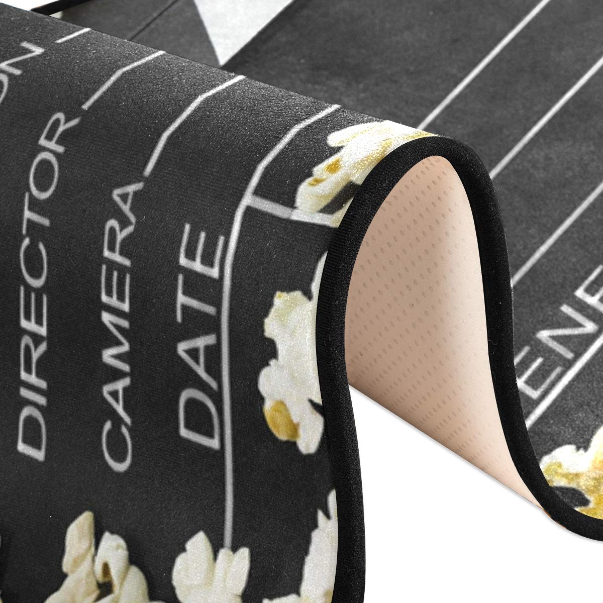 ALAZA Movie Clapboard Cinema Popcorn Collection Area Rug - 2' x 6' Non-Slip Floor Mat for Living Room, Bedroom, Kitchen - Perfect for Movie Nights, Home Theater Decor & Popcorn Lovers