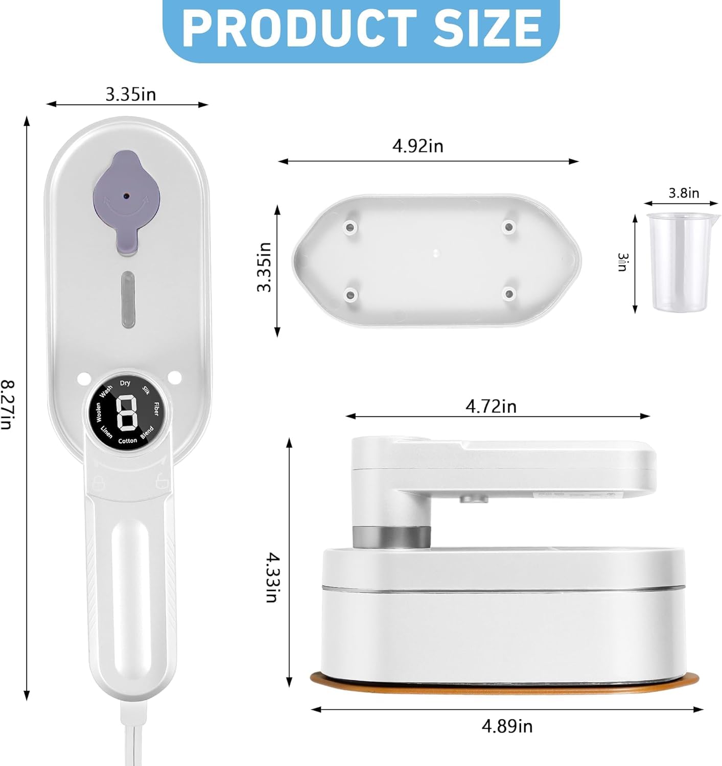Portable Travel Steamer for Clothes - 8 Steam & Iron Modes, 2-in-1 Dry & Wet Ironing, 15-Second Fast Heating, 180° Rotatable Mini Steamer - Perfect for Travel, Business Trips, and Home Use