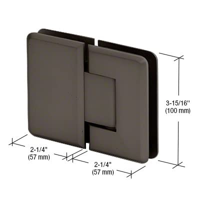 CRL C0L7800RB Oil Rubbed Bronze 180-Degree Glass-to-Glass Positive Close Cologne Hinge - Perfect for Shower Doors, Cabinet Doors, and Glass Partitions